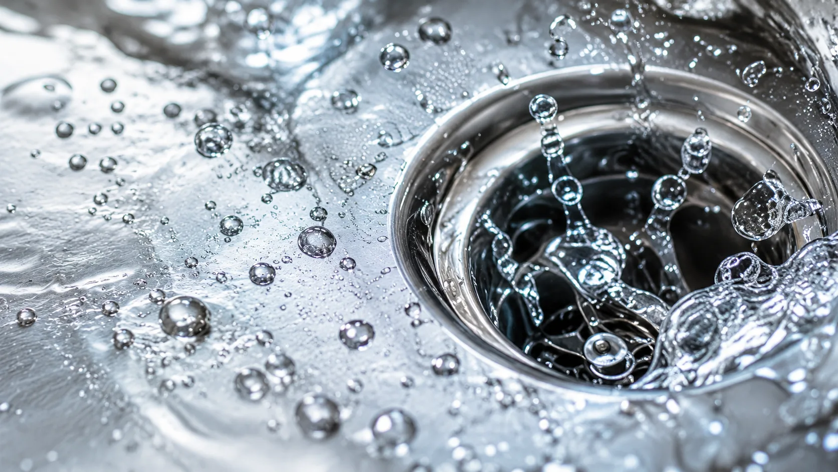 Abfluss mit wirbelndem Wasser